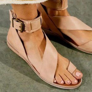 Free People Leather Vale Boot Sandal in Make Up